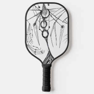 Dark Anime Fantasy Crow and Demon Art Pickleball Paddle