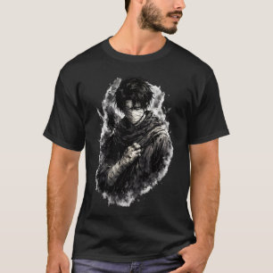 Dark Anime Warrior Bandaged Ninja Grunge Art T-Shirt