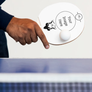 Dark Antelope Silhouette Monogram Ping Pong Paddle