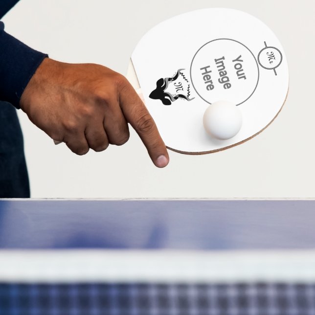 Dark Antelope Silhouette Monogram Ping Pong Paddle (Insitu)