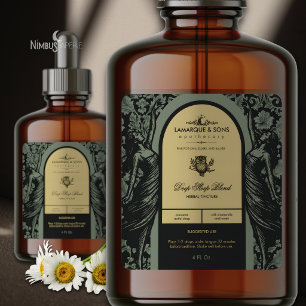 Dark Apothecary Sage and Gold Botanical Label
