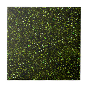 Dark Apple Green Glitter Ceramic Tile