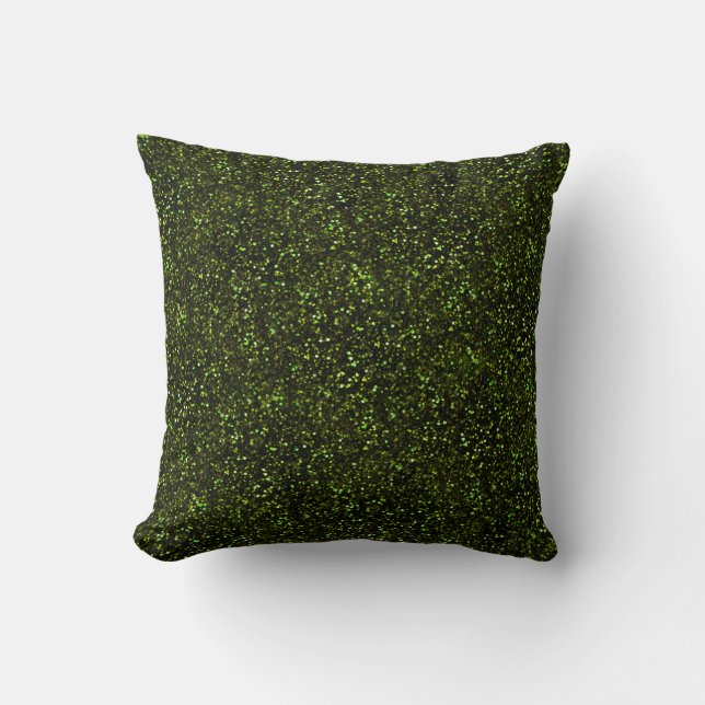 Dark Apple Green Glitter Cushion (Front)