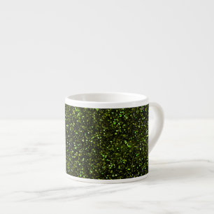 Dark Apple Green Glitter Espresso Cup