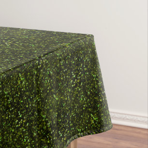 Dark Apple Green Glitter Tablecloth