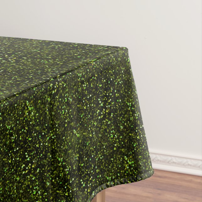 Dark Apple Green Glitter Tablecloth (In Situ)