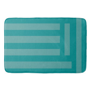 Dark Aqua Sea green striped Bath Mat