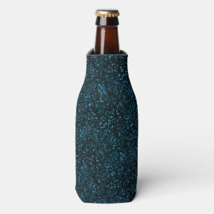 Dark Aqua Teal Blue Glitter Bottle Cooler