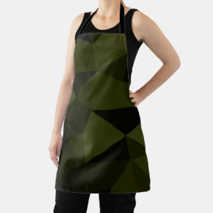 Dark army green black geometric mesh pattern cool  apron