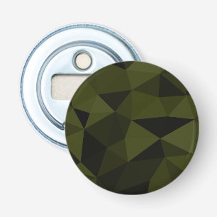 Dark army green black geometric mesh pattern cool bottle opener