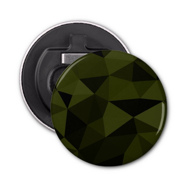Dark army green black geometric mesh pattern cool  bottle opener (Front)