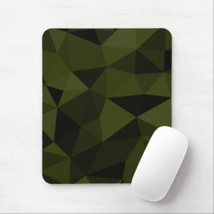 Dark army green black geometric mesh pattern cool  mouse pad