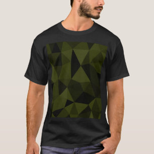 Dark army green black geometric mesh pattern cool  T-Shirt