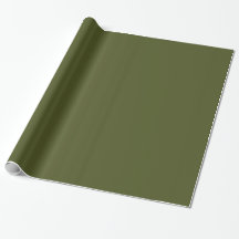 Dark Army Green Solid Colour Wrapping Paper
