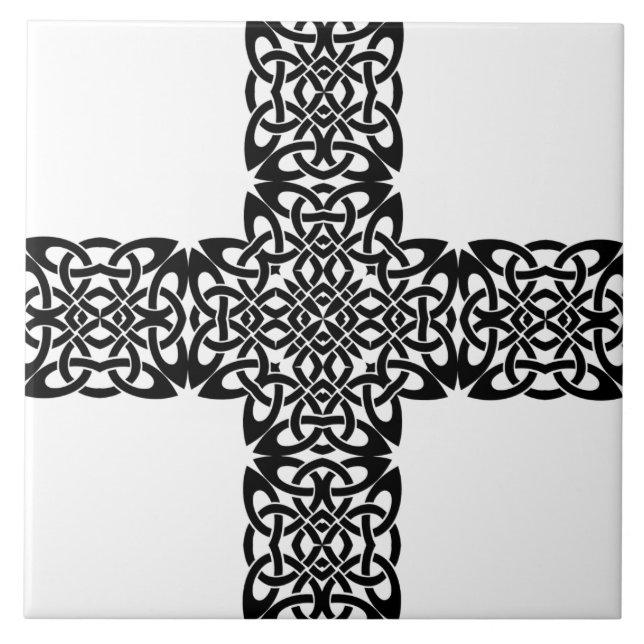 Dark Art Cross Design Ceramic Tile (Front)