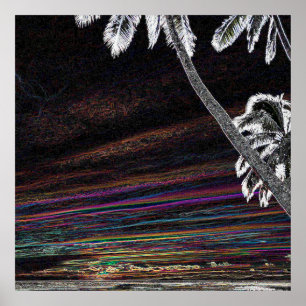 Dark Art Neon Sunset poster by J.W. Fatherree.