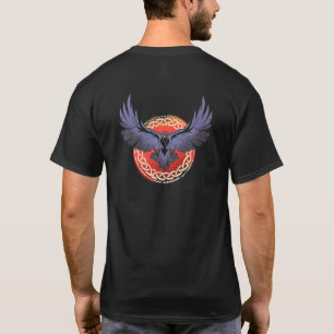 Dark Art Red Moon Norse Viking Raven Gothic Black T-Shirt
