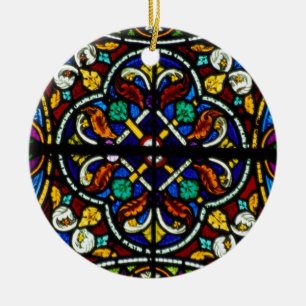 Dark artistic stained glass ceramic ornament