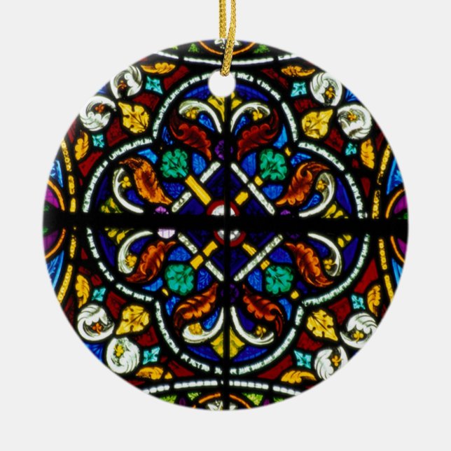 Dark artistic stained glass ceramic ornament (Front)