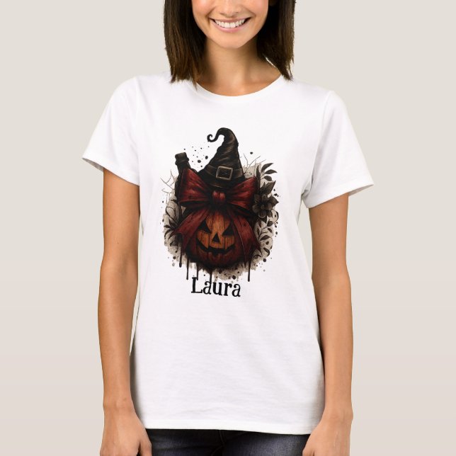 Dark Aura Shadow T-Shirt – Custom Name Gothic Grap (Front)