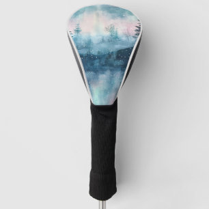 Dark Aurora Borealis Night Forest Golf Head Cover