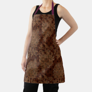 Dark Autumn Damask Apron
