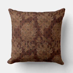 Dark Autumn Damask Cushion