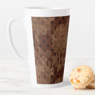 Dark Autumn Damask Latte Mug