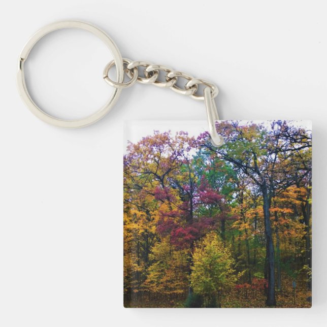 Dark Autumn Forest Key Ring (Front)