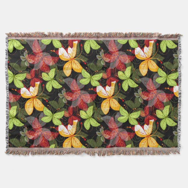 Dark Autumn Pattern Throw Blanket (Front)