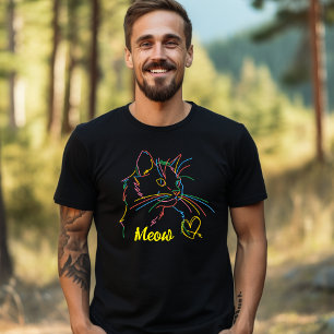 Dark Background Creative Cat T-Shirt