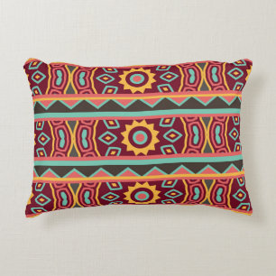 Dark Background: Ethnic Aztec Seamless Decorative Cushion