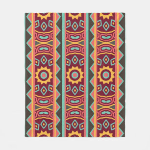 Dark Background: Ethnic Aztec Seamless Fleece Blanket