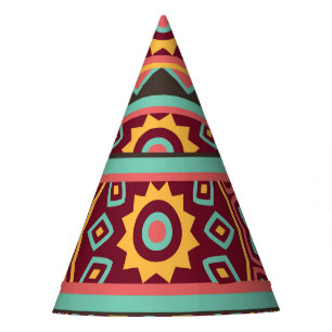 Dark Background: Ethnic Aztec Seamless Party Hat