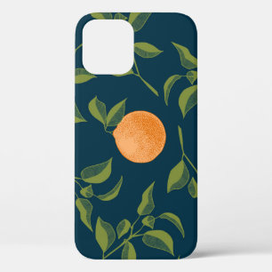 Dark Background Orange Citrus Branches iPhone 12 Case