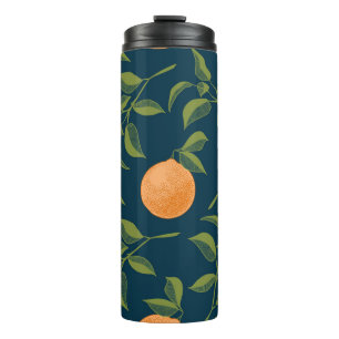 Dark Background Orange Citrus Branches Thermal Tumbler