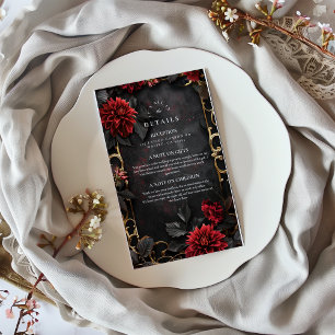 Dark Baroque Floral Wedding Enclosure Card