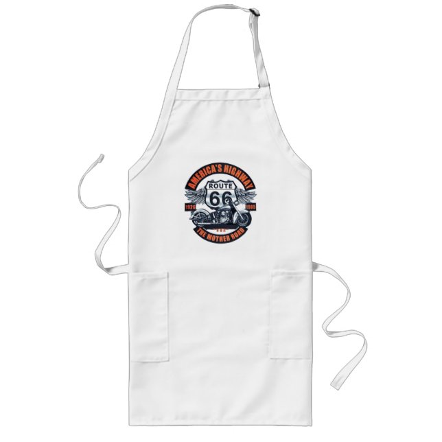 Dark Basic theme Route 66 Motorcycles Long Apron (Front)