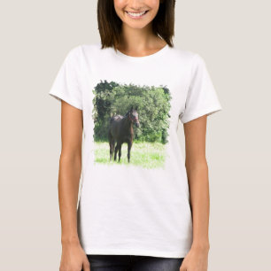 Dark Bay Horse Ladies T-Shirt