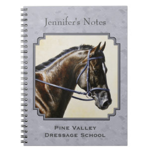Dark Bay Sport Horse Grey Notebook
