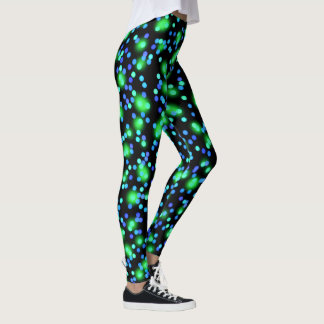 Dark beautiful colours neon glowing bokeh lights leggings