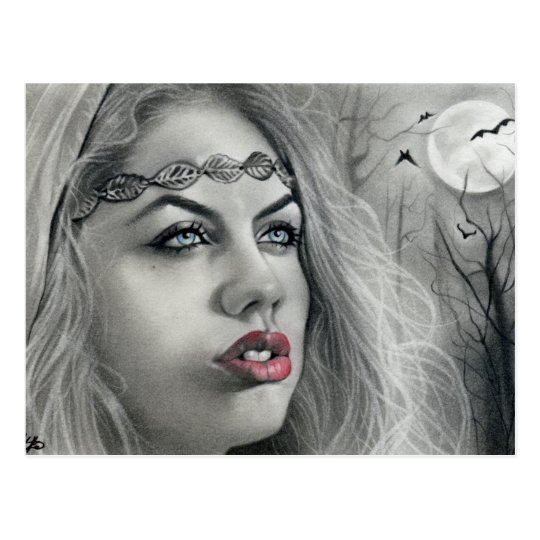 Dark Beauty moon shadows postcard