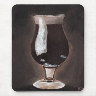 Dark Beer in Tulip Glass Porter Stout Painting Art Mouse Pad