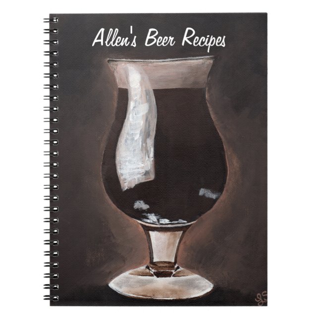 Dark Beer in Tulip Glass Porter Stout Painting Art Notebook (Front)