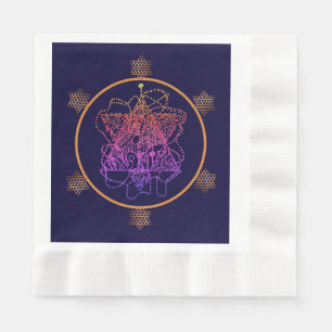 Dark Berry Rainbow Jewish Star Passover    Napkin