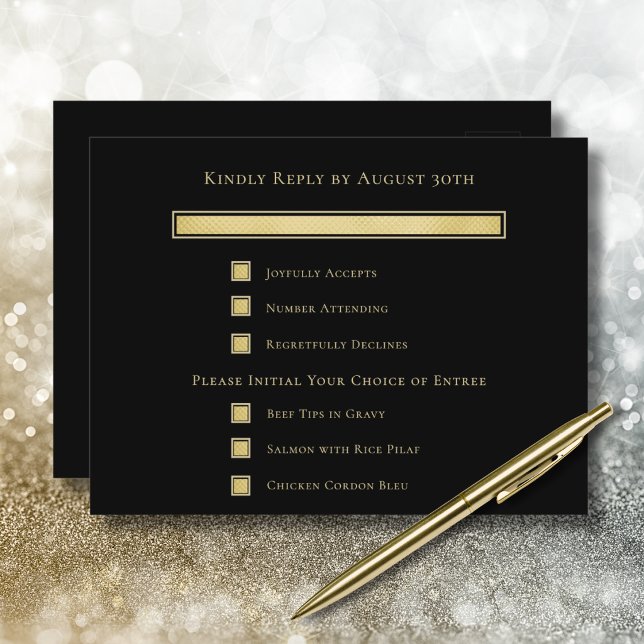 Dark Black Background Gold Menu Selection Card (Creator Uploaded)