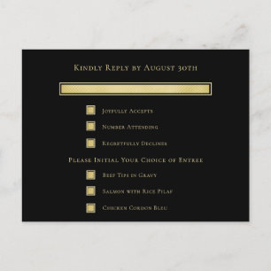 Dark Black Background Gold Menu Selection Card