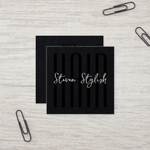 Dark black bold square business card