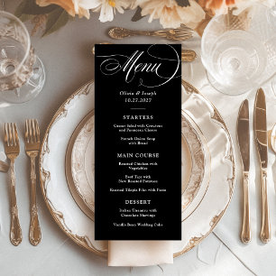 Dark Black   Classic Italian Elegance Wedding Menu