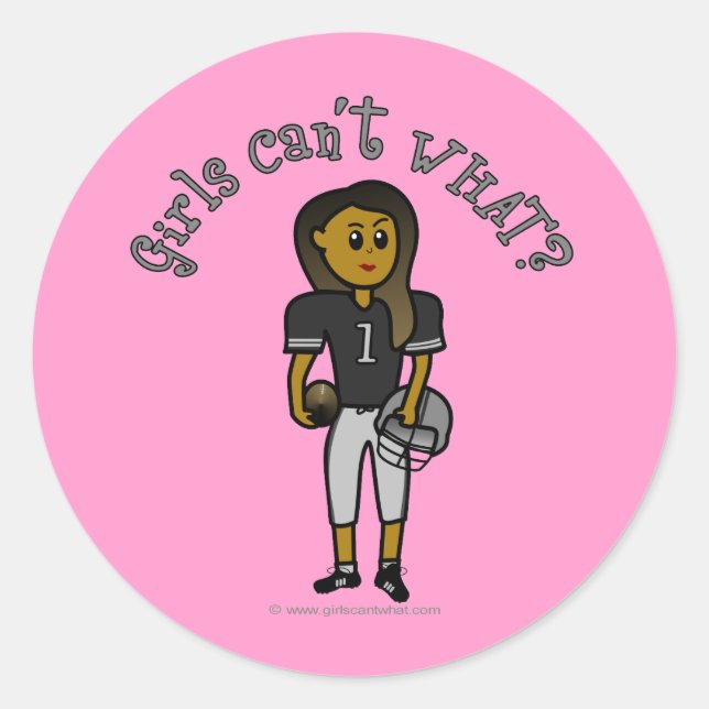 Dark Black Football Classic Round Sticker (Front)